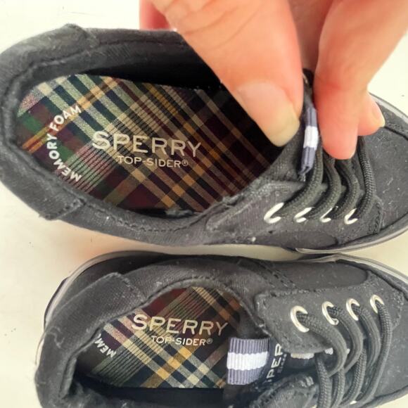 Sperry Trysail Jr Toddler Sneakers Shoes Size 8M Navy Blue Hook and Loop Slip On - Picture 9 of 13